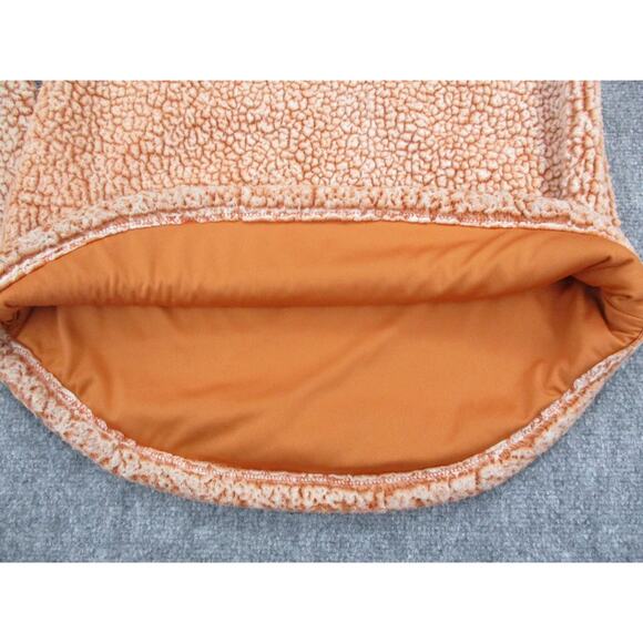 Scully Pullover Womens Medium Orange Sherpa Fleece Quarter Zip Raglan Cozy Teddy - Picture 12 of 16